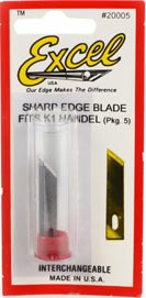 Angled Chisel Blade, 5pc, Carded