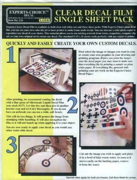 Bare Metal Foil Clear Laser Single Decal Paper
