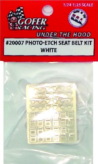 Gofer Racing 1/24-1/25 Photo-Etch Seatbelt And Shoulder Harness Kit White