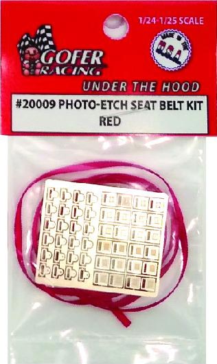 Gofer Racing 1/24-1/25 Photo-Etch Seatbelt And Shoulder Harness Kit Red