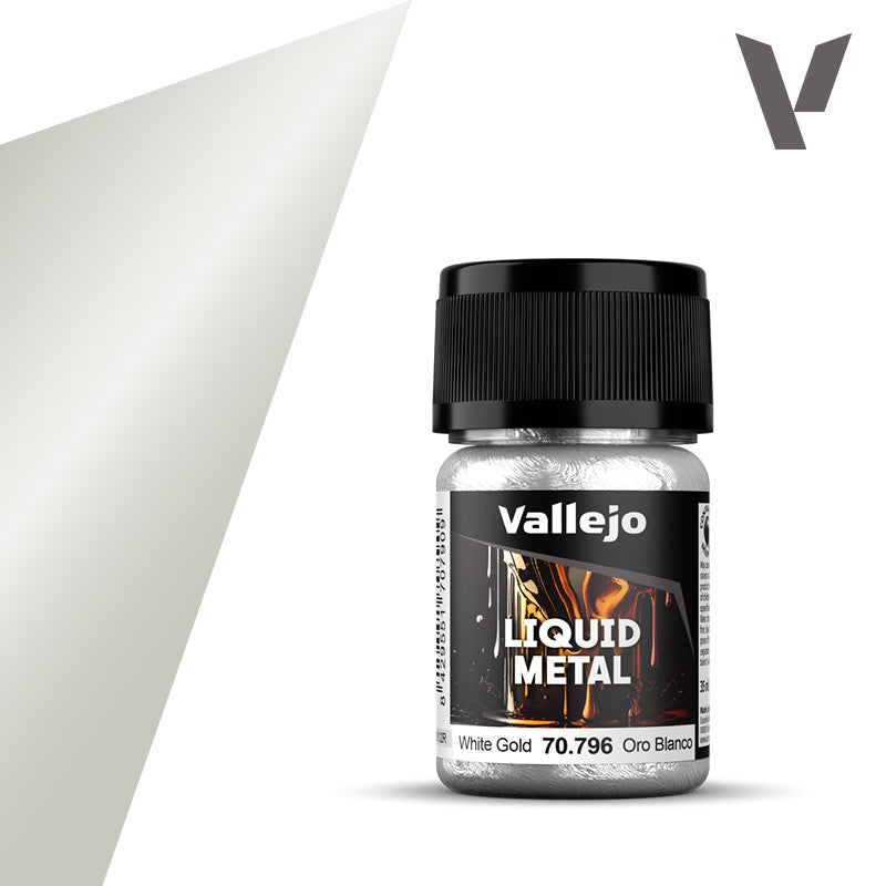 Vallejo Liquid Metal: White Gold Alcohol Base 35ml