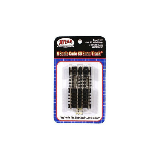 Atlas 2509, N Scale Code 80 Assorted Straight Pieces