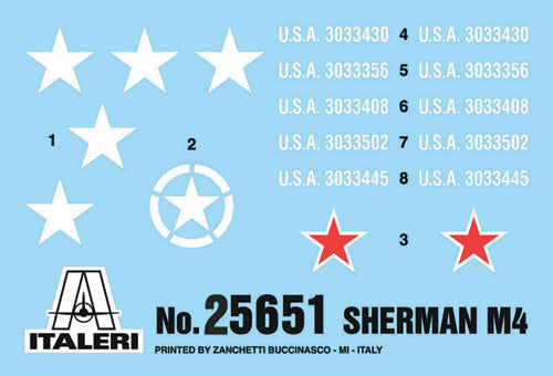 Italeri 1/56 Sherman M4 75mm