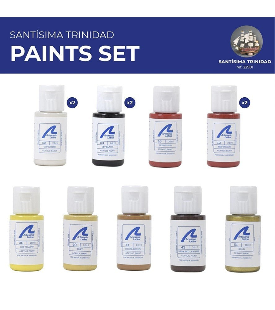 Artesania Latina Paints Set for Ship Model: Vessel in Line Santísima Trinidad