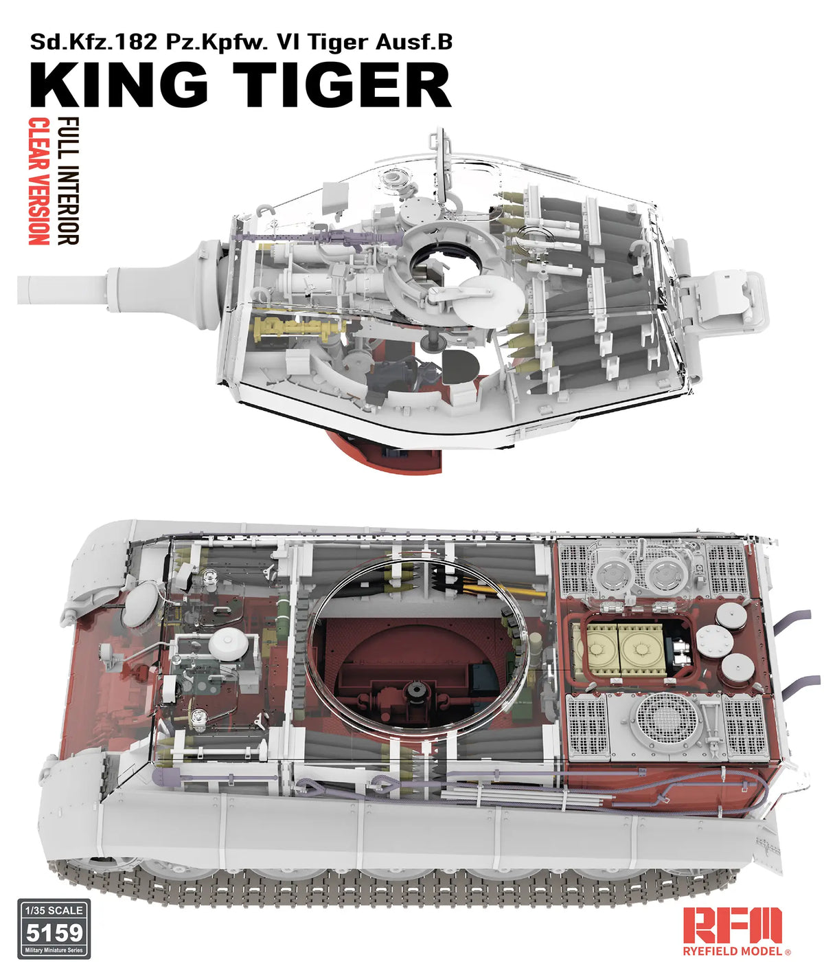 Ryefield 1/35 Tiger Ausf.B King Tiger Clear Version with full interior