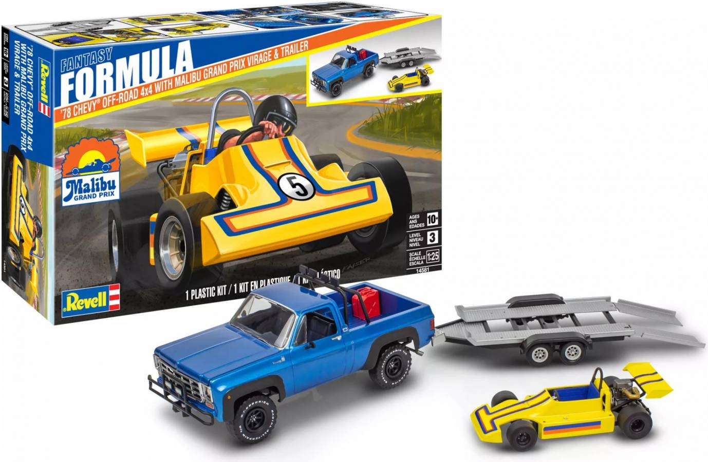 Revell 1/25 1978 Chevy Off Road 4x4 Malibu Grand Prix Virage & Trailer