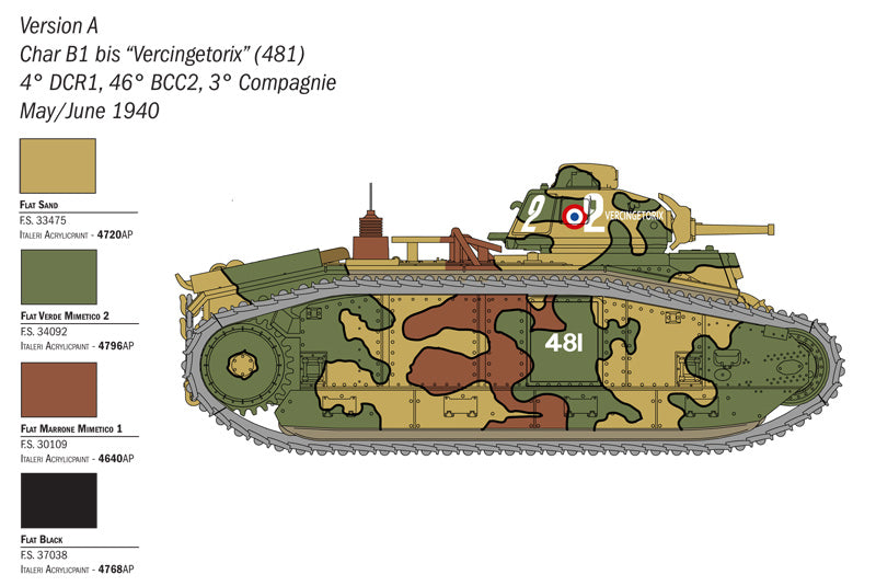 Italeri 1/56 Char B1 Bis