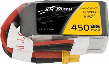 Tattu Li-Po 75C 11.1V 450mAh 3S1P XT30 Short By TATTU LI-PO