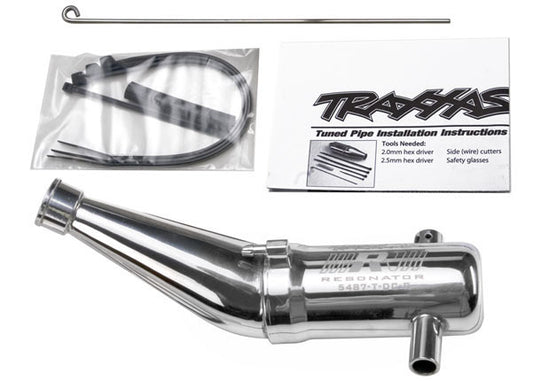 Traxxas 5487 Tuned pipe, Resonator, R.O.A.R. legal (aluminum, double-