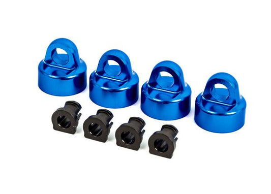 Traxxas 9664X Shock caps, aluminum (blue-anodized), GT-Maxx shocks (4)