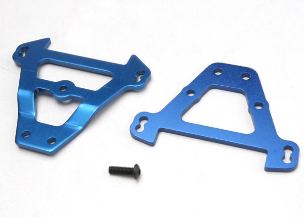 Traxxas 5323 Front/Rear Aluminum Bulkhead Brace Blue Revo