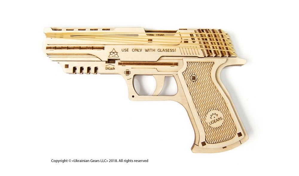 Ugears Wolf-01 Handgun (New Packaging design) - 62 Pieces