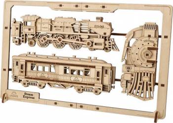 Ugears Steam Express 2.5D Puzzle - 79 pieces