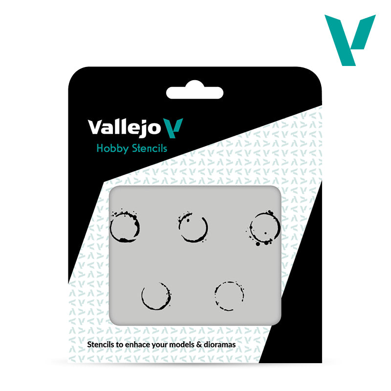 Vallejo Stencil Assorted Drum Oil Markings 1/35