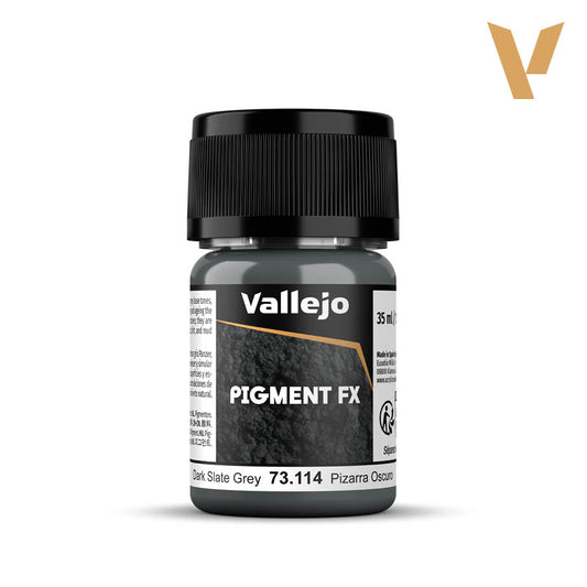 Vallejo Pigment FX: Dark Slate Grey  Pigment Powder for Weathering Effects 35mL