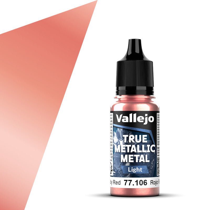 Vallejo True Metallic Metal Light 18ml Ruby Red