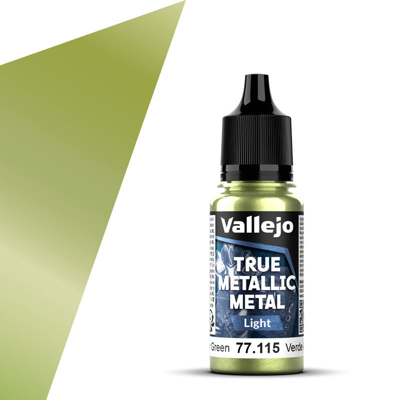 Vallejo True Metallic Metal Light 18ml Amber Green