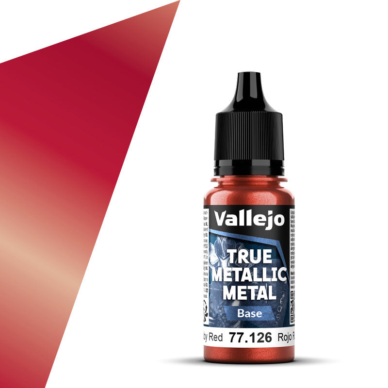 Vallejo True Metallic Metal Base 18ml Ruby Red