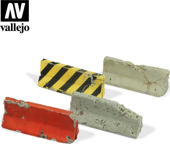 Vallejo 1/35 Damaged Concrete Barriers - 4 Pcs