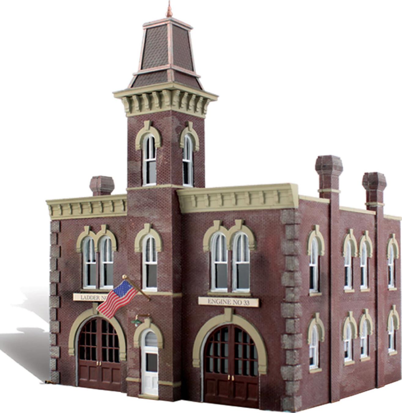 WOODLAND SCENICS N scale Built-Up Firehouse
