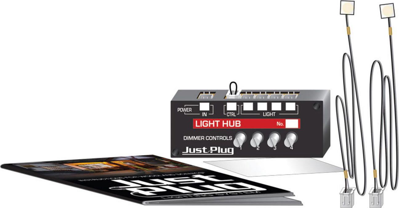 WOODLAND SCENICS Just Plug Lights & Hub Set Warm White