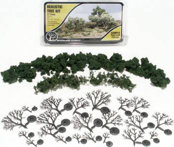 WOODLAND SCENICS Realistic Tree Kit - Deciduous Tree Kit 3/4"-3" (21)