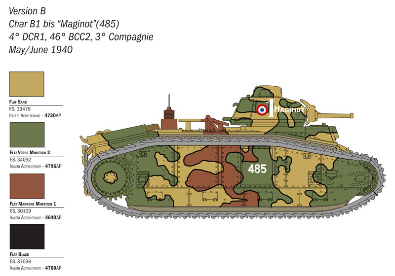 Italeri 1/56 Char B1 Bis