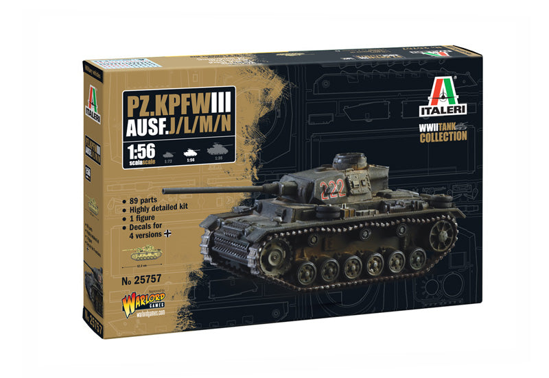 Italeri 1/56 Pz. Kpfw. III Ausf. J/L/M/N