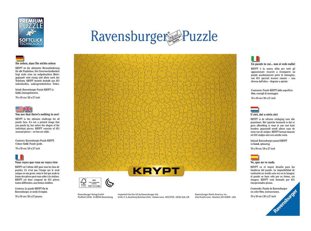 RAVENSBURGER 631PC - KRYPT SERIES: GOLD