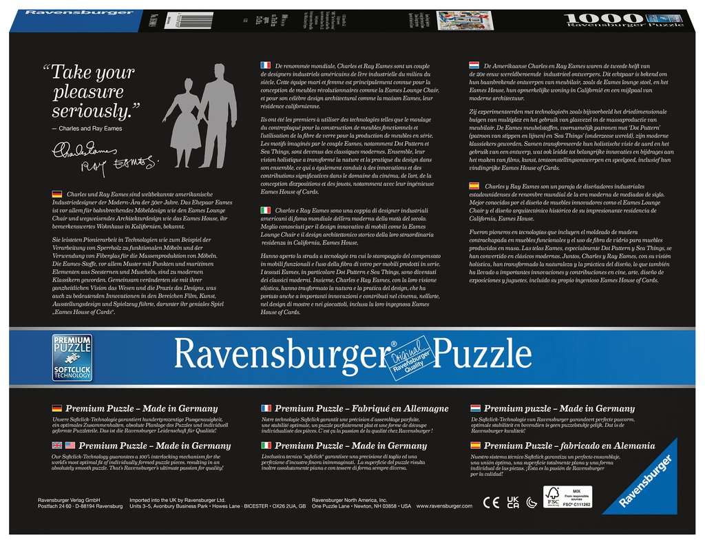 RAVENSBURGER 1000PC - EAMES DESIGN CLASSICS
