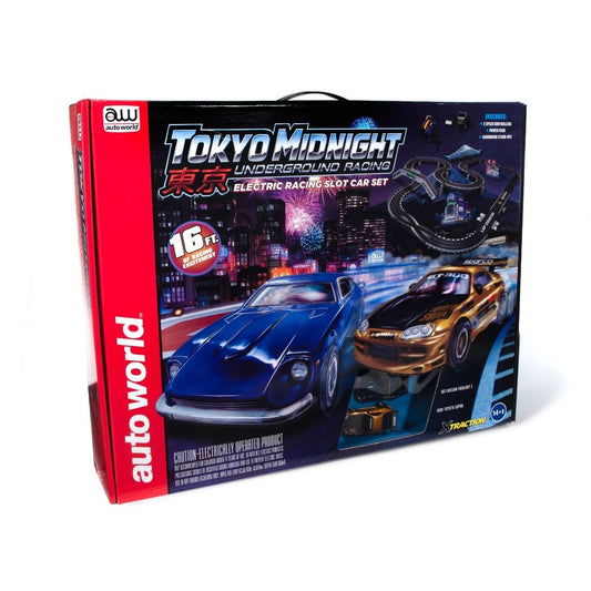 Auto World 16' Tokyo Midnight Underground Racing Slot Race Set