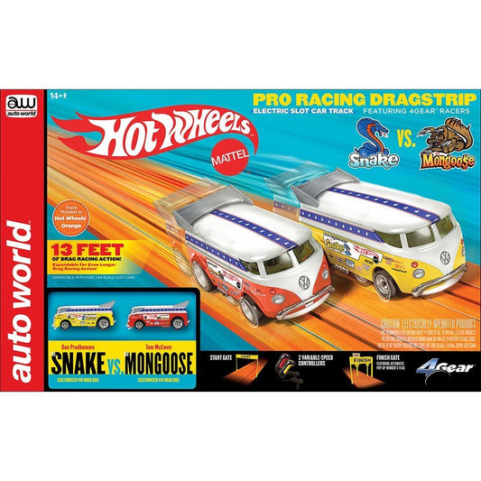 Auto World 13' Hot Wheels "Snake" vs "Mongoose" Slot Drag Set