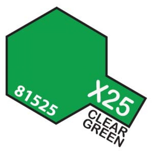 TAMIYA X-25 CLEAR GREEN ACRYLIC MINI 10ML